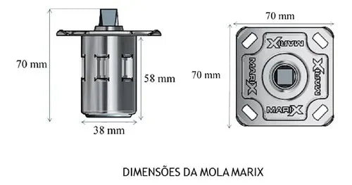 Mola Marix para Porta de Madeira com tampa INOX