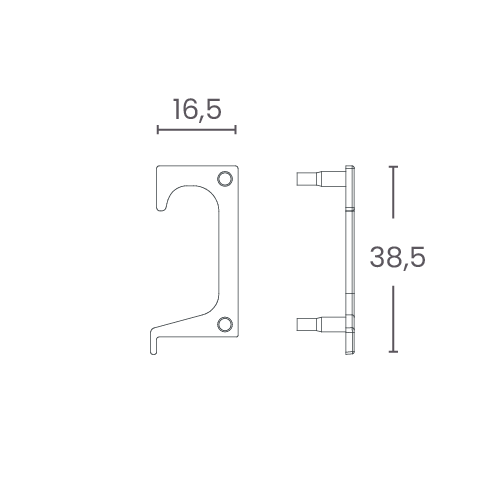 Ponteira Para o Puxador Gola Para MDF de 15mm - Venda Em Pares