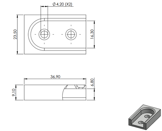 Suporte Cabideiro Lateral TREVISO Oblongo - SAS