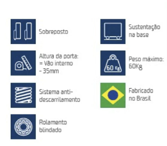 Sistema Para Porta De Correr DT18 Com Guia Versátil - De Toni