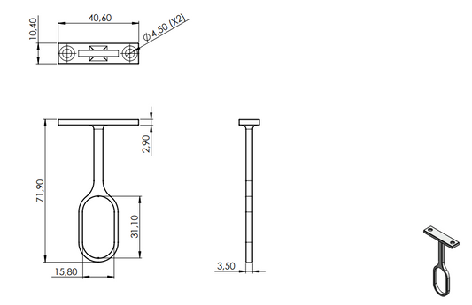 Suporte Central Oblongo - SAS