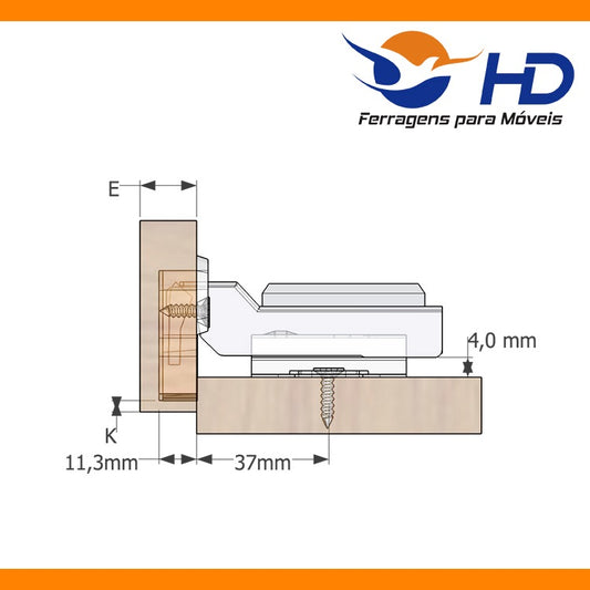 Dobradiça Curva Pistão Clip-on HD (Com Amortecedor)