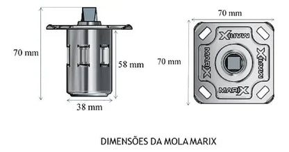Mola Marix para Porta de Madeira com tampa INOX