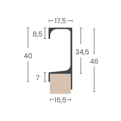 Perfil Puxador Sobreposto 5046T - Puxador Gola Para MDF de 15MM - Alternativa