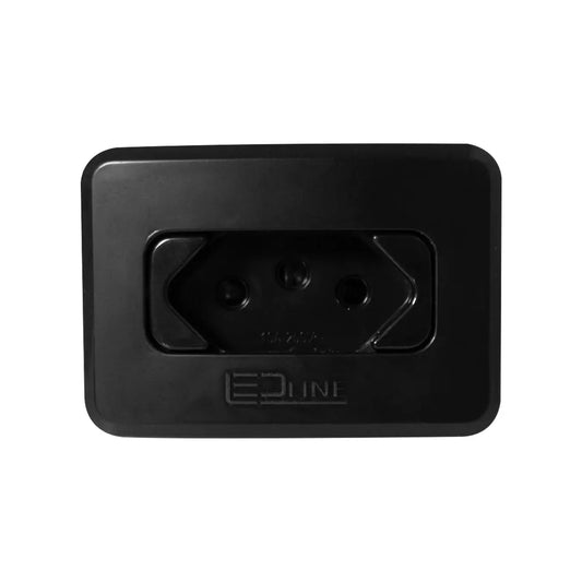 Tomada Para Móveis Acabamento Preto