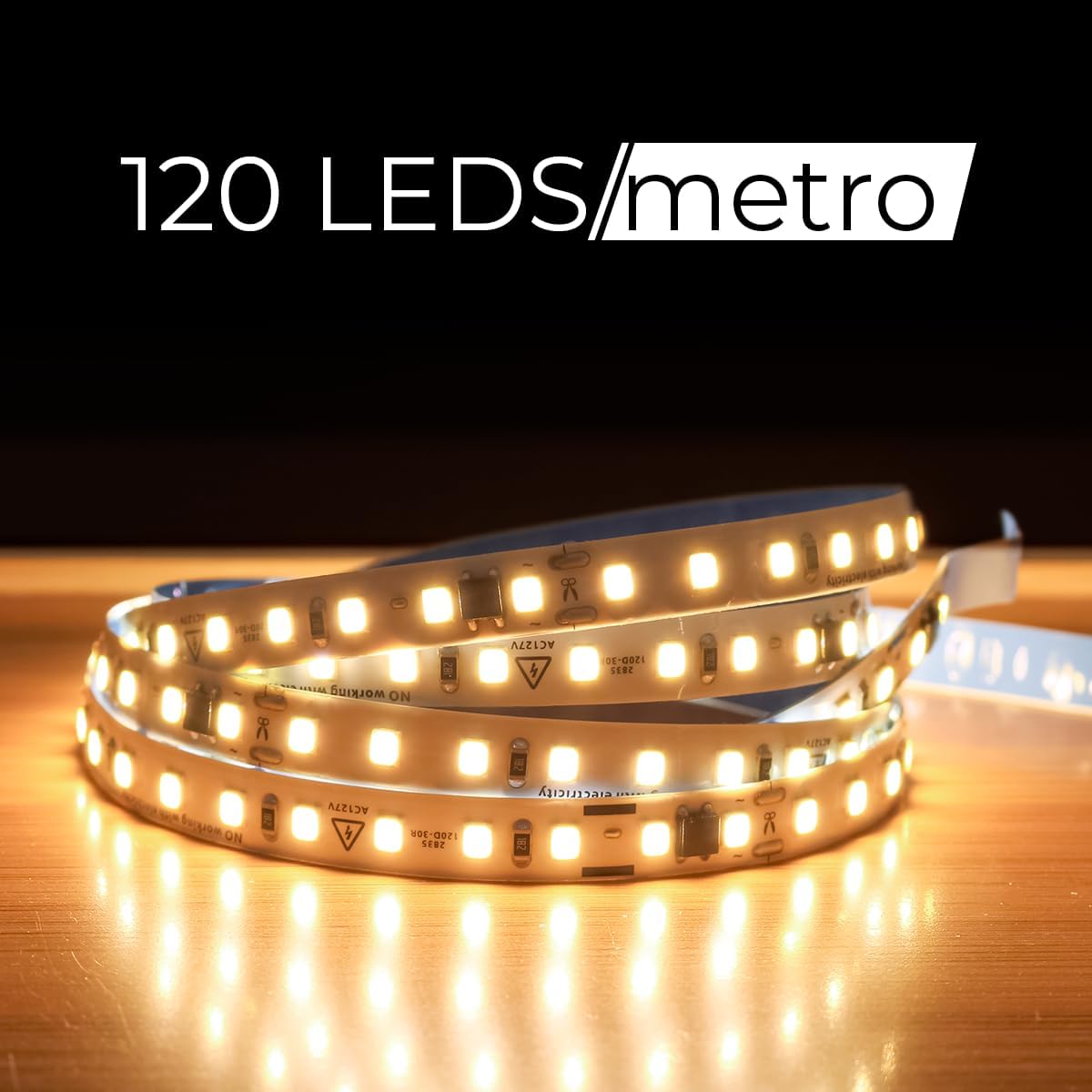 Fita De Led Direta 110V 120LEDs/M - 3000K (Luz Amarela)