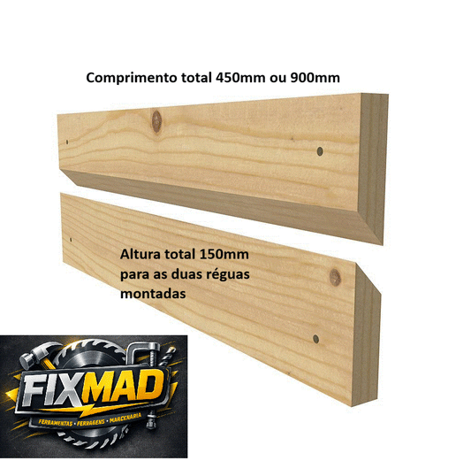 Régua Chanfrada/Mão Amiga em MDF 15mm