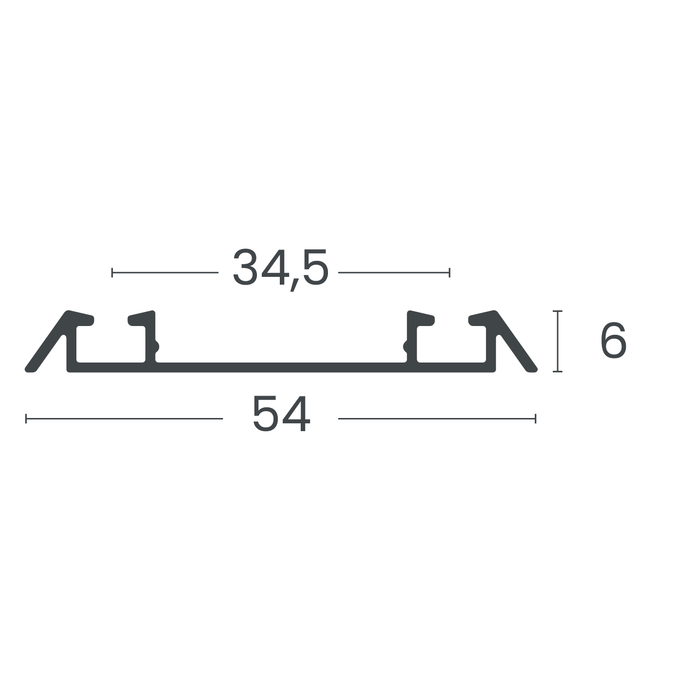 Trilho Inferior Para Porta De Correr - Trilho 2052 - Alternativa
