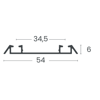 Trilho Inferior Para Porta De Correr - Trilho 2052 - Alternativa