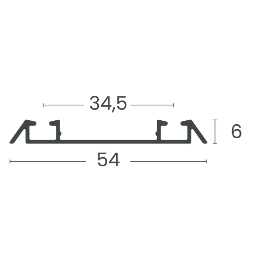 Trilho Inferior Para Porta De Correr - Trilho 2052 - Alternativa