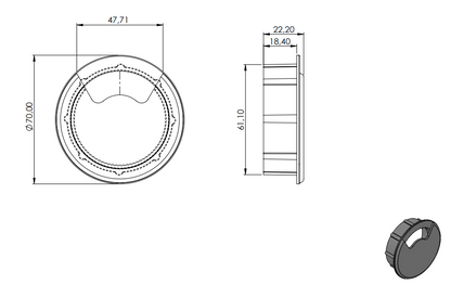 Passa Fio 60X18mm