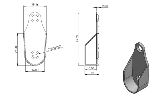 Suporte Cabideiro Lateral Oblongo - SAS