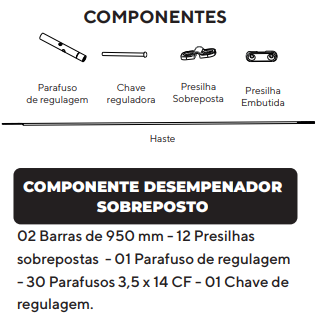 Desempenador Sobreposto Zincado Simples - Marca DeToni
