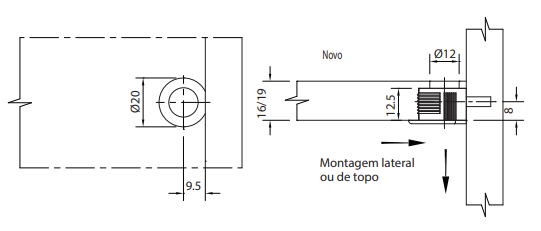Dispositivo VB - Marca FGVTN (BRANCO - NIQUELADO)