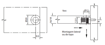 Dispositivo VB - Marca FGVTN (BRANCO - NIQUELADO)