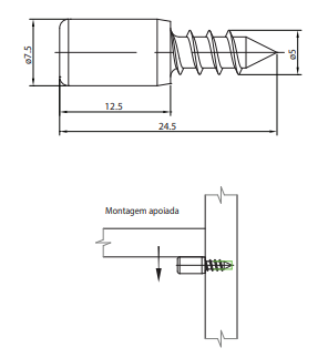 Suporte Prateleira Aço Niquelado 7,5X12,5mm - Marca FGVTN