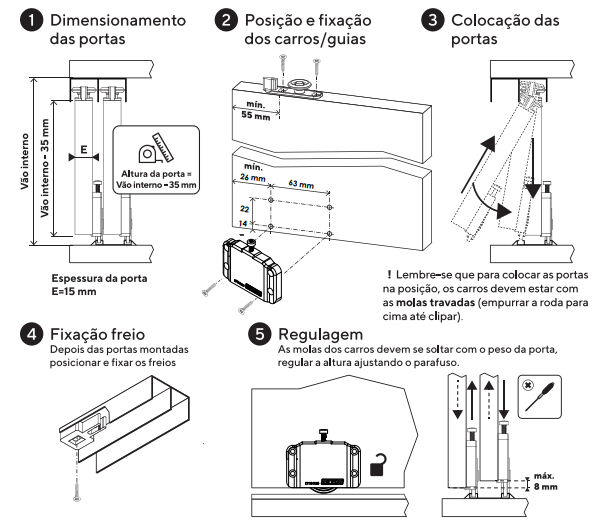 Sistema Para Porta De Correr DT18  Com Guia Versátil - De Toni