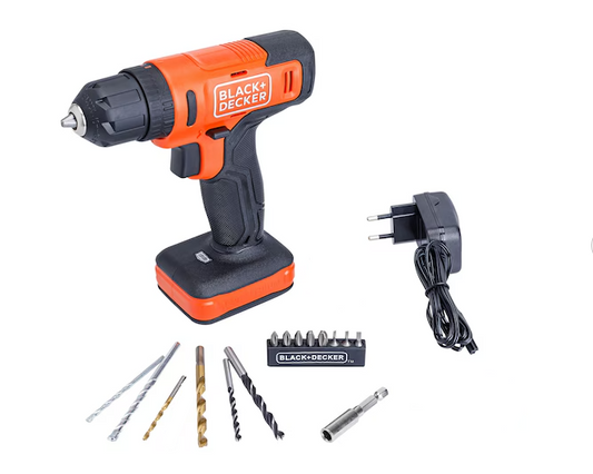 Parafusadeira / Furadeira de impacto 12V - com 17 acessórios - Black+Decker