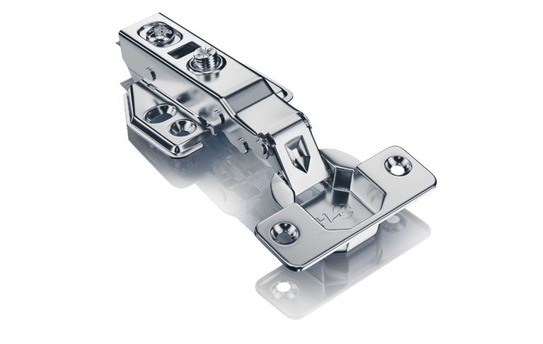 Dobradiça Pistão Inox Reta HD Clip-on (Com Amortecedor)