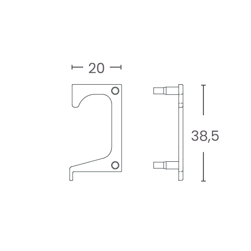 Ponteira Para o Puxador Gola Para MDF de 18mm - Venda Em Pares