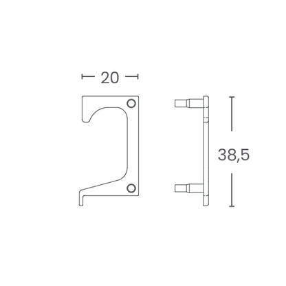 Ponteira Para o Puxador Gola Para MDF de 18mm - Venda Em Pares