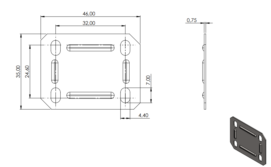 Junção De Tampo 46X35mm