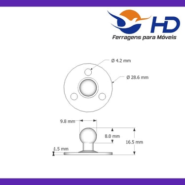 Pistão A Gás Inverso Cinza